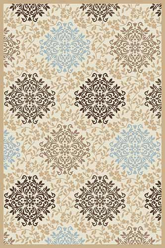 Прямоугольный ковер VALENCIA DELUXE D374 CREAM-L.BLUE Российский ковер ВАЛЕНСИЯ ДЕЛЮКС фабрики Меринос D374 CREAM-L.BLUE Цена указана за 1 квадратный метр