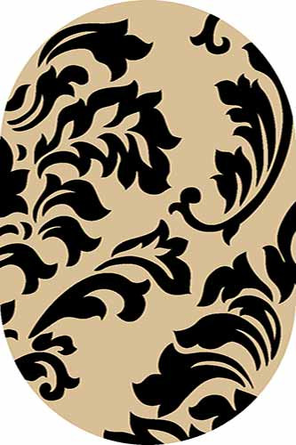 Овальный ковер SUNRISE V812 BEIGE-BLACK Российский ковер САНРАЙЗ фабрики Меринос V812 BEIGE-BLACK Цена указана за 1 квадратный метр