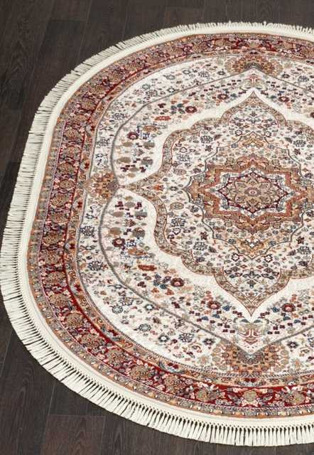 Ковёр ISFAHAN-D511-CREAM-OVAL Ковер Россия ISFAHAN. Высота ворса 9 мм. Состав Хитсэт 100%. 8 цветовой колор. Вес м2: 2200 г. Цена за м2: