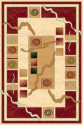 Прямоугольный ковер OLYMPOS D077 CREAM-RED Российский ковер ОЛИМПОС фабрики Меринос D077 CREAM-RED Цена указана за 1 квадратный метр