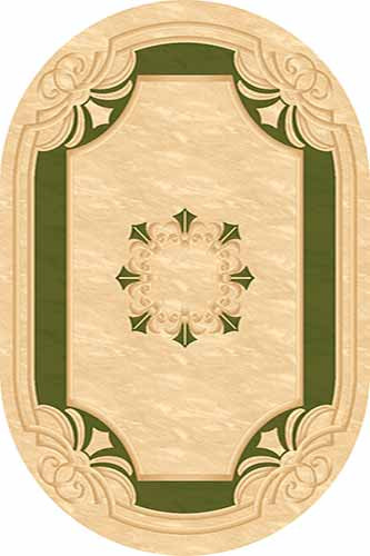 Овальный ковер KAMEA carving 5333 CREAM-GREEN Российский ковер Камея Карвинг фабрики Меринос 5333 CREAM-GREEN Цена указана за 1 квадратный метр