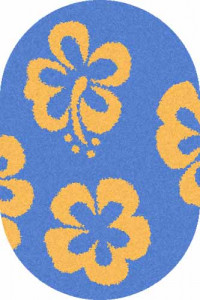Овальный ковер SHAGGY ULTRA S605 BLUE-YELLOW