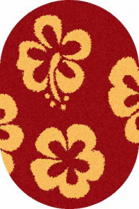 Овальный ковер SHAGGY ULTRA S605 RED-YELLOW