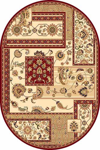 Овальный ковер VALENCIA DELUXE D248 CREAM-RED Российский ковер ВАЛЕНСИЯ ДЕЛЮКС фабрики Меринос D248 CREAM-RED Цена указана за 1 квадратный метр